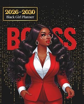 Black Girl Planner 2026-2030: Future Millionaire 5 Year Monthly Schedule Organizer With Positive Affirmations, Budget & Savings Trackers, Goals Tracker, Holiday Dates, Yearly Reviews & Notes Pages
